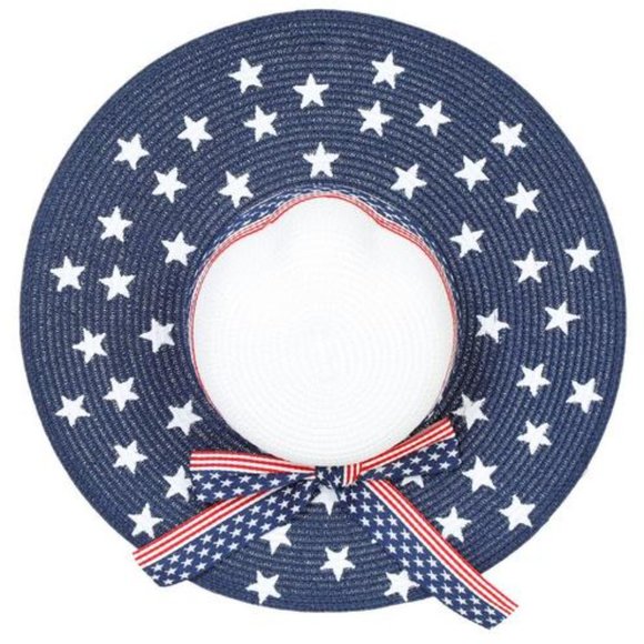 Twig & Arrow Patriotic Stars Red White & Blue Americana 4th of July Floppy Hat - Picture 2 of 7